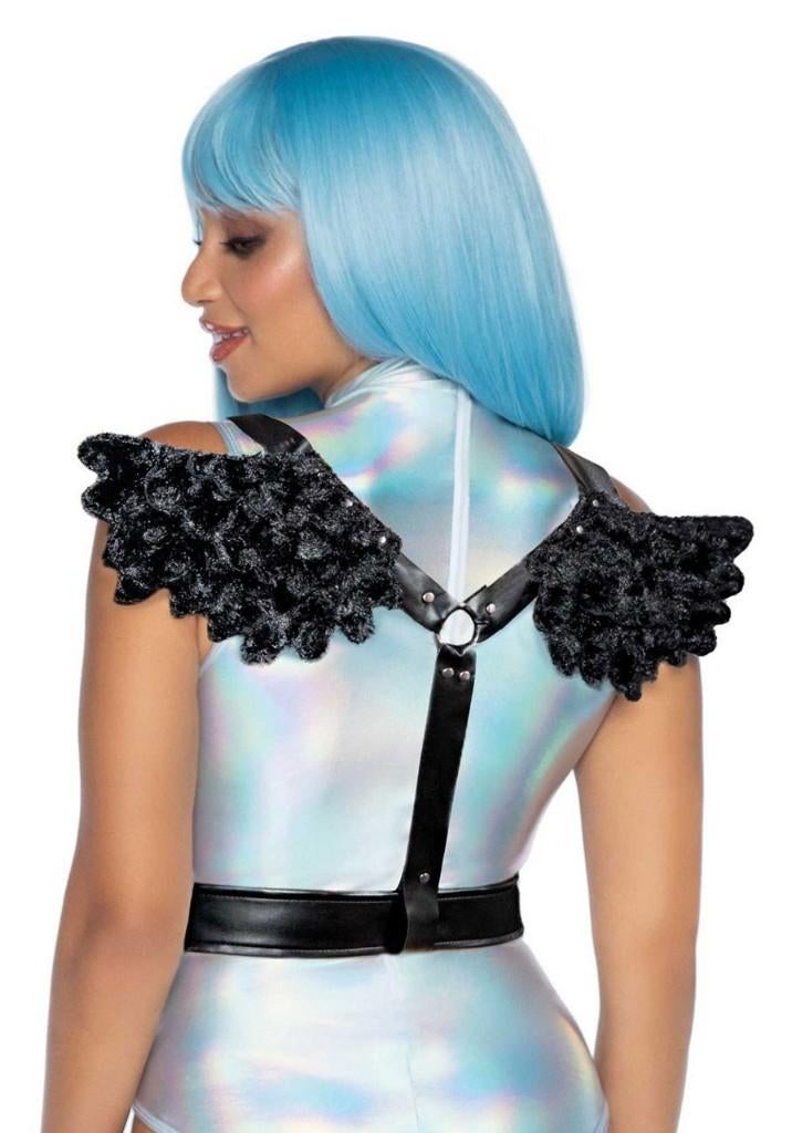 Vleugels harnas zwart nep leer vleugeltjes dames body riem, Kleding | Dames, Ophalen of Verzenden, Nieuw, Carnaval, Accessoires