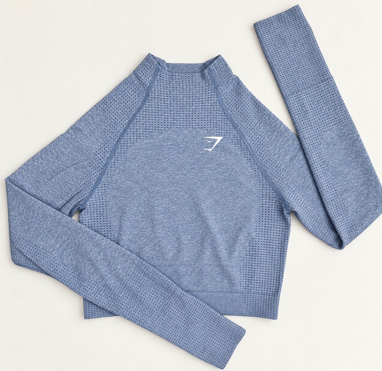 Gymshark Seamless Long Sleeve Mock Neck Top – maat M, Kleding | Dames, Maat 38/40 (M), Blauw, Ophalen of Verzenden, Fitness of Aerobics