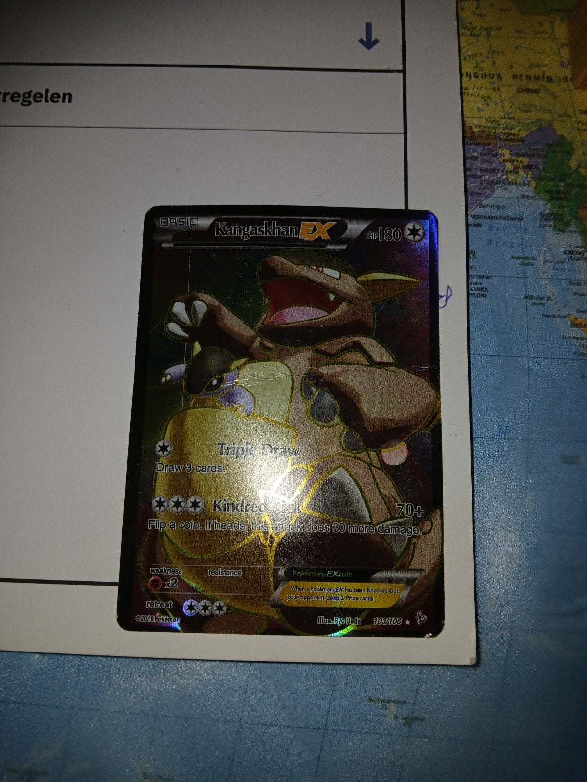Kangaskhan, Ophalen of Verzenden, Gebruikt, Losse kaart, Foil