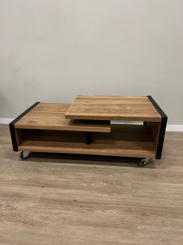 Henders & Hazel Metalo Salontafel met Wieltjes, Huis en Inrichting, 100 tot 150 cm, 75 cm of meer, Nieuw, Industrieel, Modern