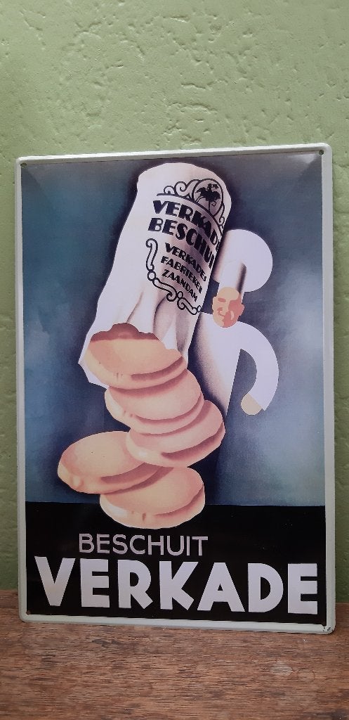 Reclamebord Verkade Beschuit, Ophalen of Verzenden, Nieuw, Reclamebord