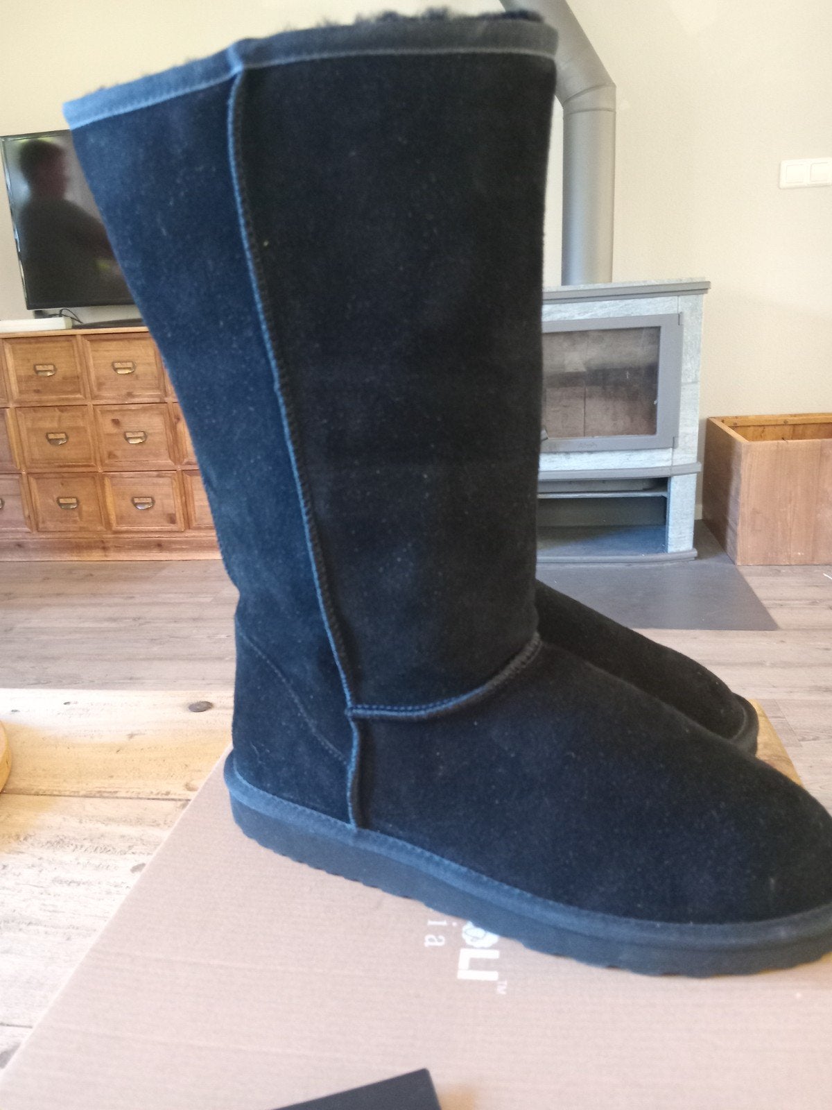 Zwarte Aus Wool Australia laarzen, maat 42, Hoge laarzen, Aus Wool Australia, Zwart, Nieuw
