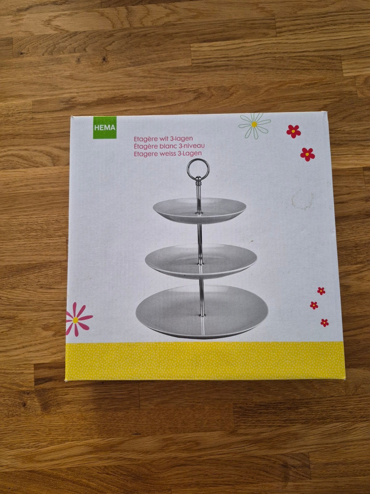 Hema Etagère wit 3-lagen - Zo goed als nieuw, Serveerschaal, Rond, Ophalen of Verzenden, Zo goed als nieuw