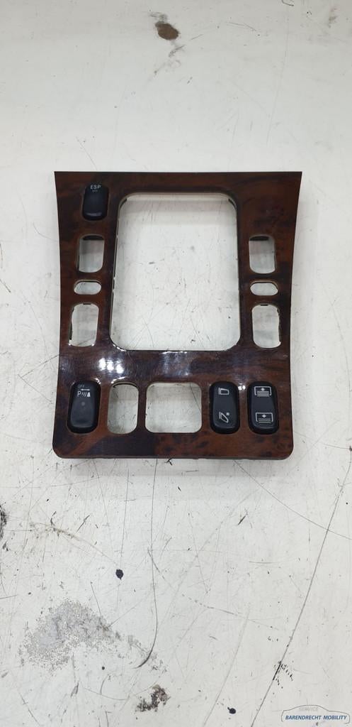 Hout inleg W210 Mercedes middenconsole pook raamschakelaars