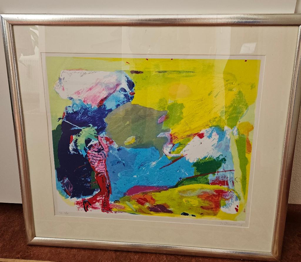 Zeefdruk de actieve golfer, Jan van Diemen, Antiek en Kunst, Kunst | Litho's en Zeefdrukken, Ophalen