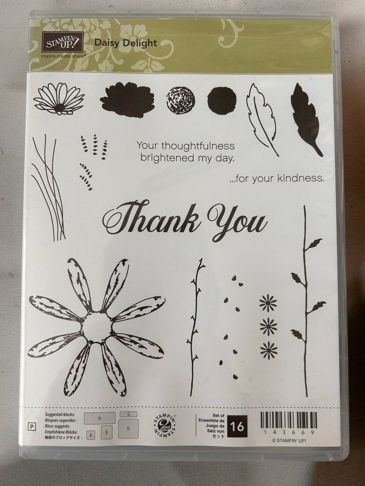 Stampin' Up! Daisy Delight Stempelset, Hobby en Vrije tijd, Stempelen, Gebruikt, Clearstamp, Ophalen of Verzenden