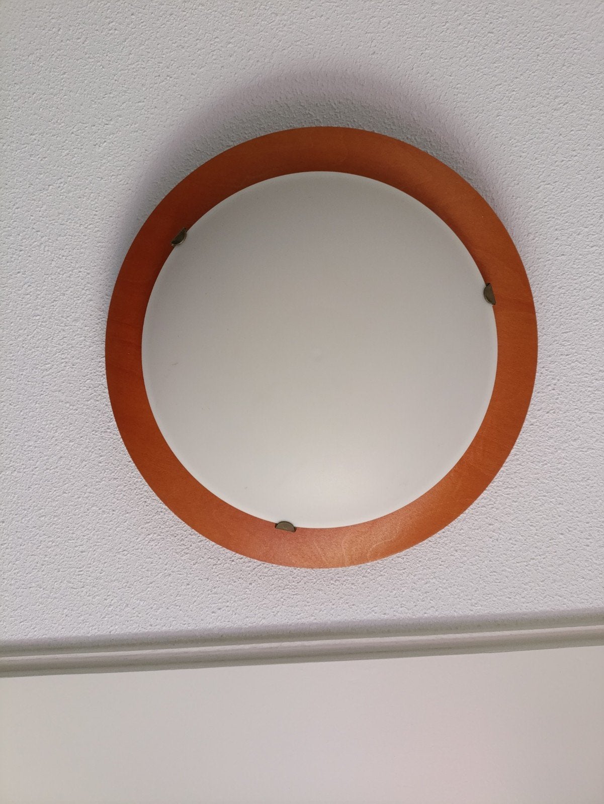 Plafonnière met houten rand - 40 cm doorsnee, Ophalen of Verzenden