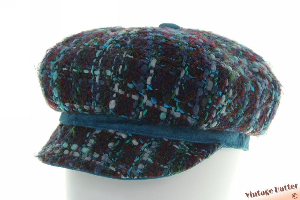 Vintage Ballonpet Liz Claiborne turkois mix 57 goede staat, 56 of 57 cm (M, 7 of 7⅛ inch), Ophalen of Verzenden, Liz Claiborne