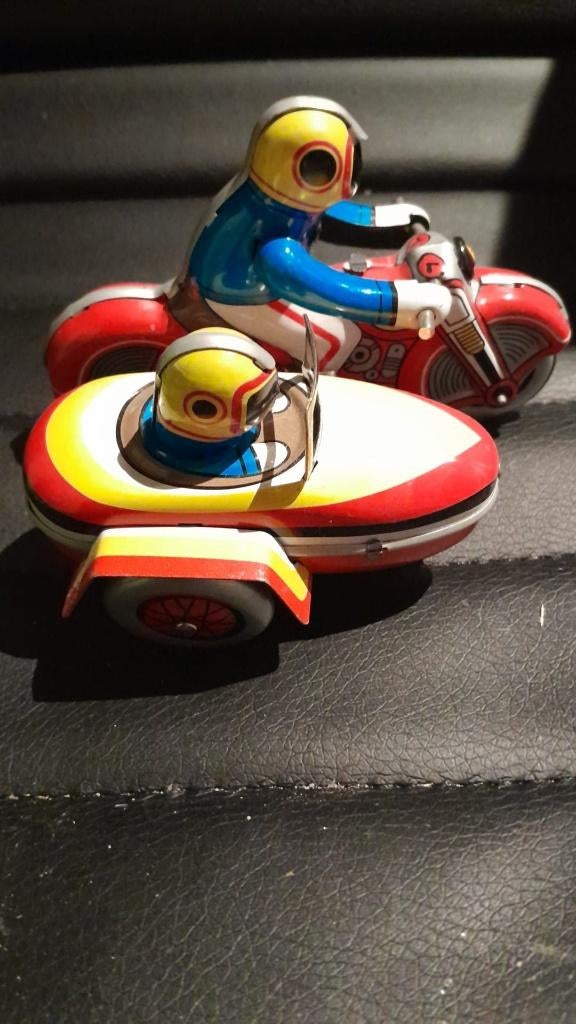 blikken motor met zijspan, Antiek en Kunst, Antiek | Speelgoed, Ophalen of Verzenden