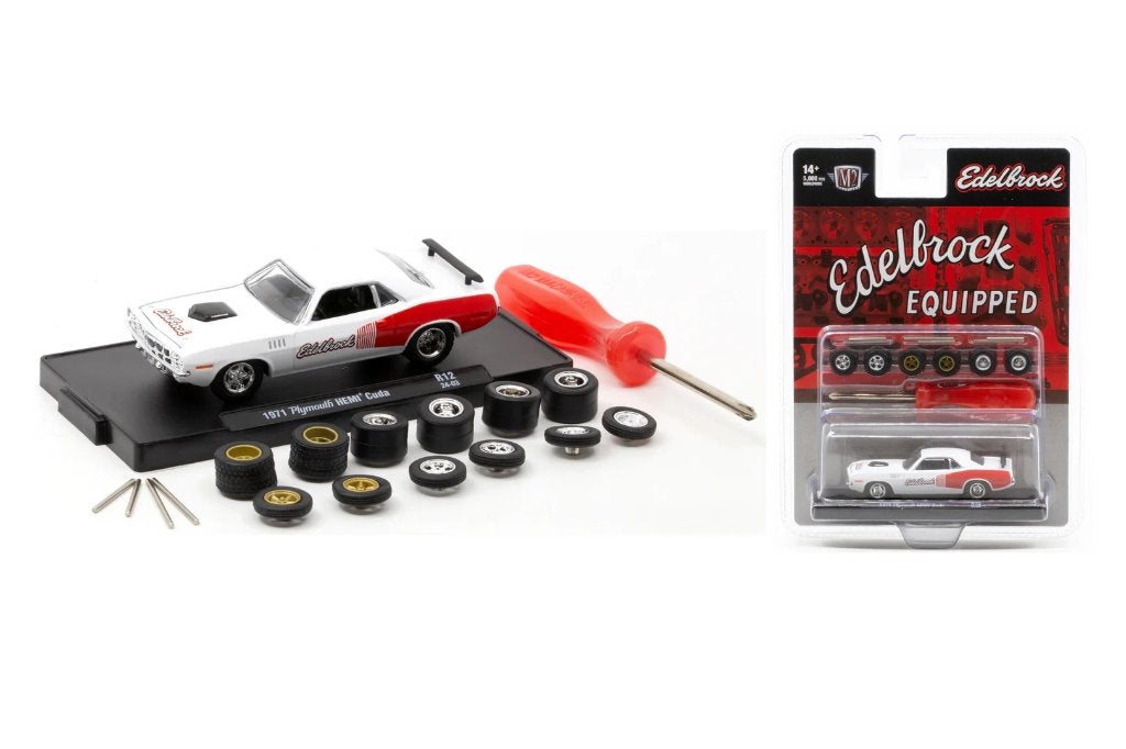 1971 Plymouth HEMI Cuda van M2 1/64 met 3 sets extra wielen, Ophalen of Verzenden, Nieuw, Auto