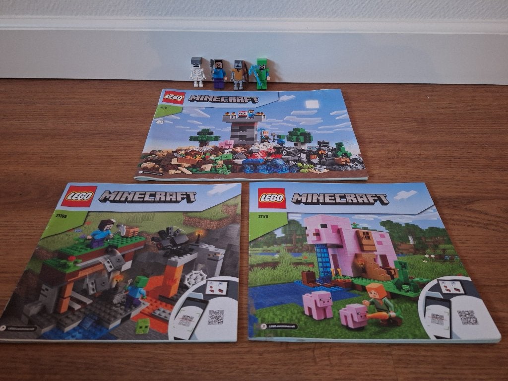3x Lego mindcraft boekjes met 4 mini figuren, Ophalen of Verzenden, Gebruikt