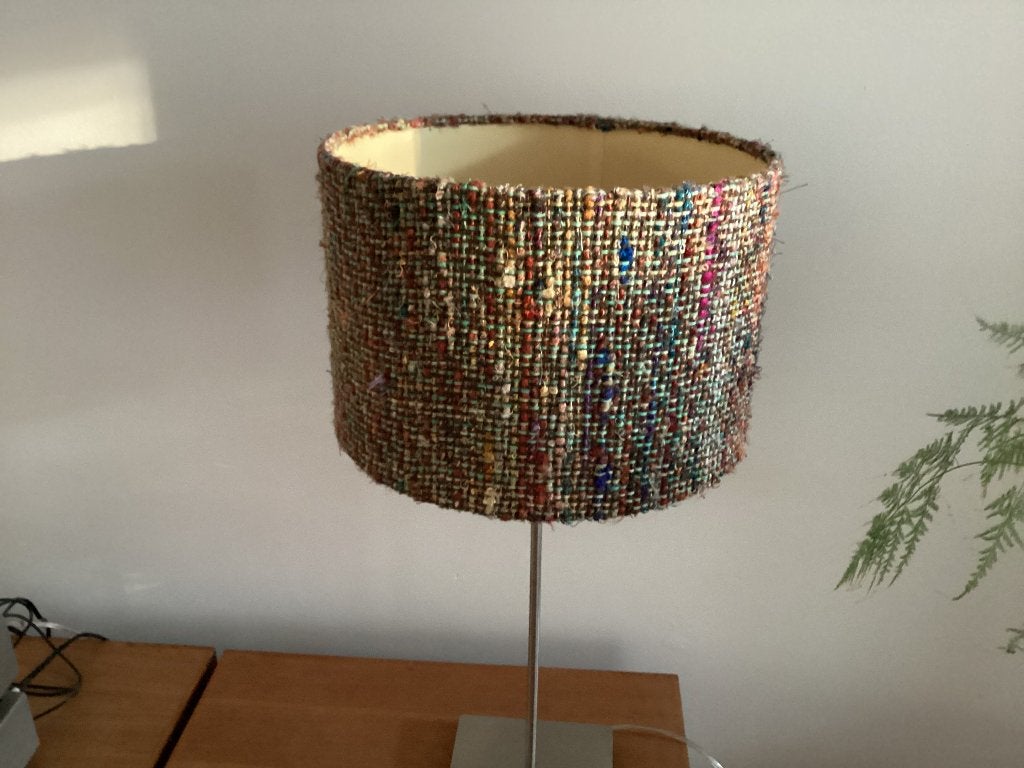 Lamp met rode stoffen kap, Ophalen, Gebruikt, Sfeerlamp