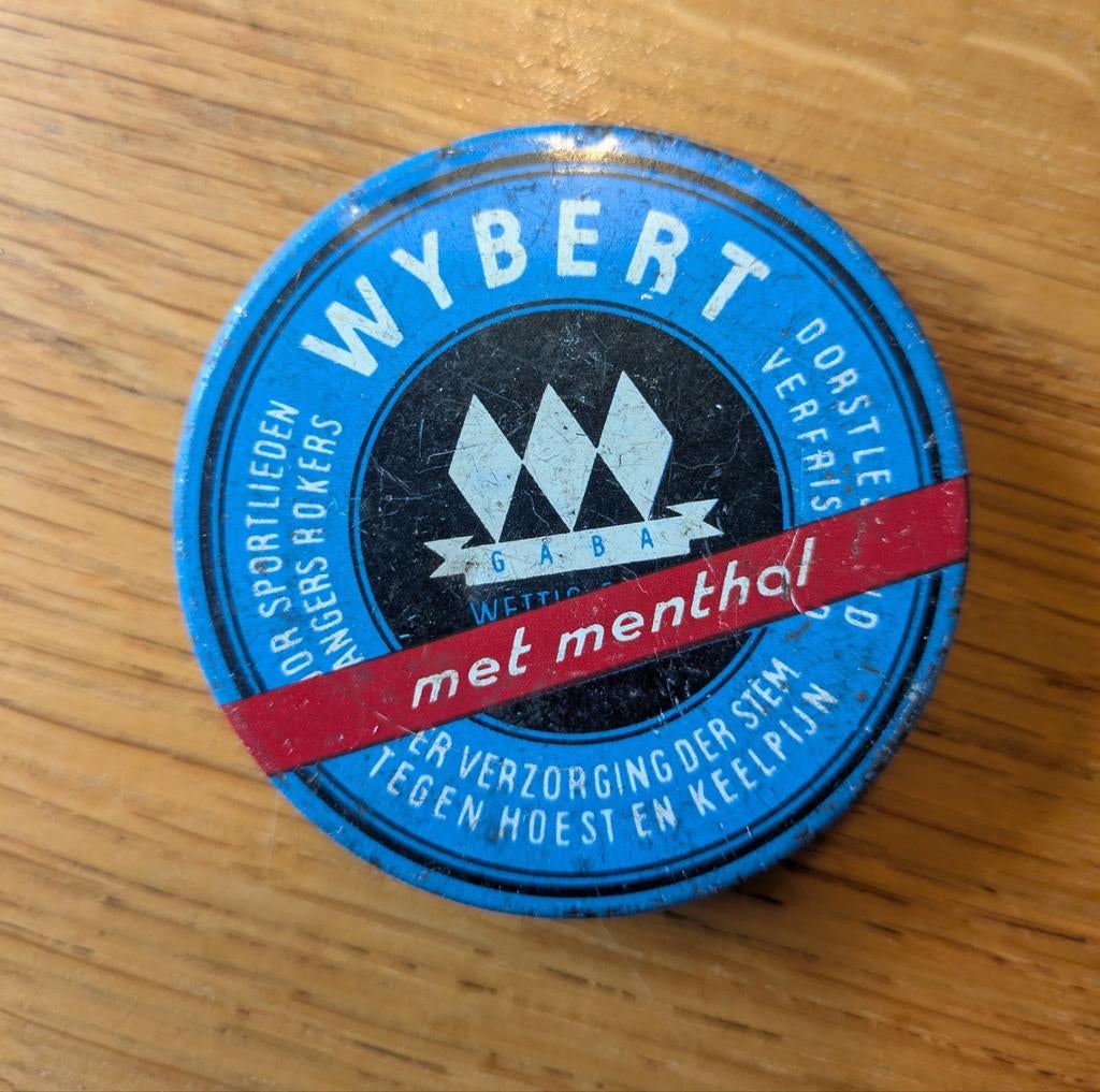 Vintage Wybert blikje - 6cm doorsnee, Ophalen of Verzenden, Gebruikt, Overige