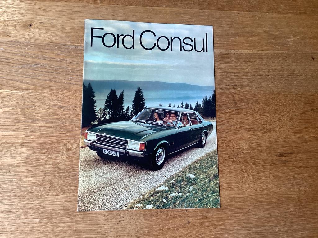 Ford Consul brochure uit 1972 - Klassieke auto documentatie, Ophalen of Verzenden, Gelezen, Ford