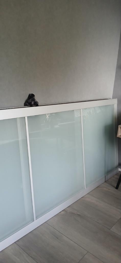 2x IKEA PAX schuifdeuren van matglas en aluminium frame, Ophalen of Verzenden, Zo goed als nieuw, Minder dan 25 cm, 200 cm of meer