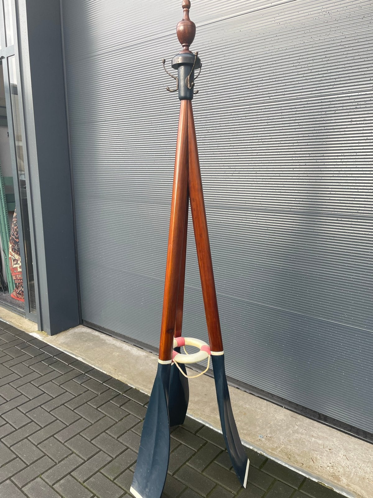 Unieke staande kapstok van roeispanen, Ophalen, Gebruikt, Gijpsvintage, Staande kapstok