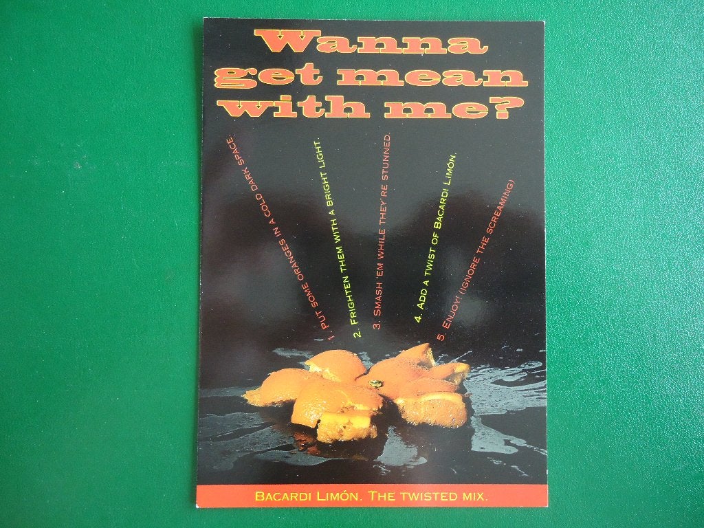 (522) Boomerangkaart: Reclame BACARDI LEMON, Verzenden, 1980 tot heden, Ongelopen