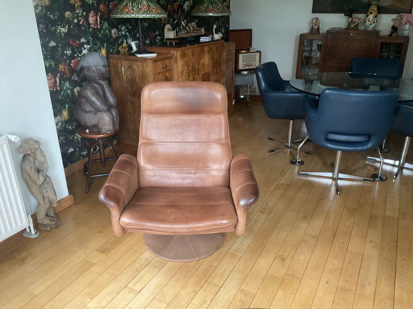 Vintage jaren 70 de sede  met tulpvoet, Huis en Inrichting, Ophalen, Zo goed als nieuw, 75 tot 100 cm