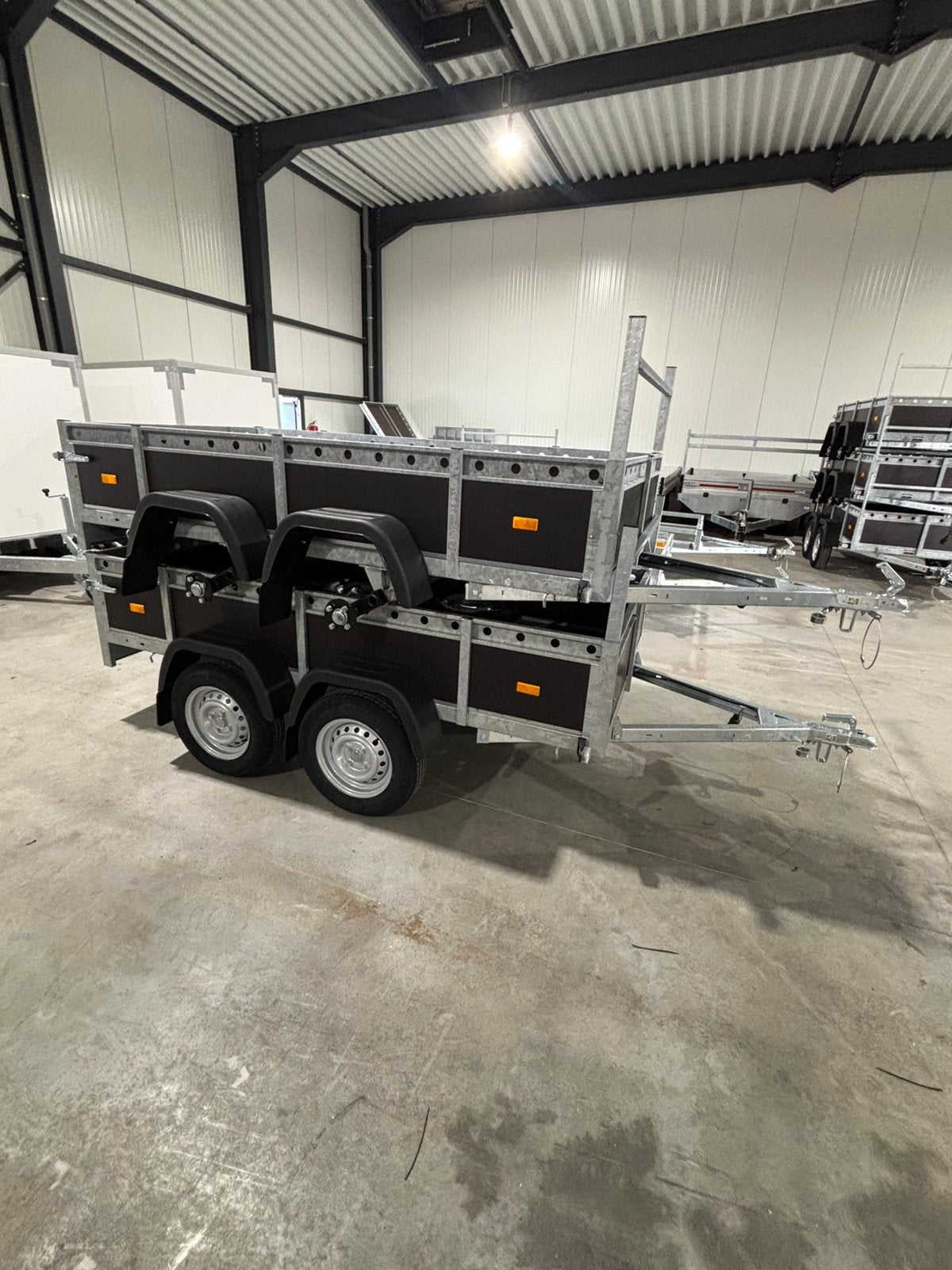 Dubbel as 258x130 houten aanhangwagen 1050kg assen, Ophalen, Nieuw