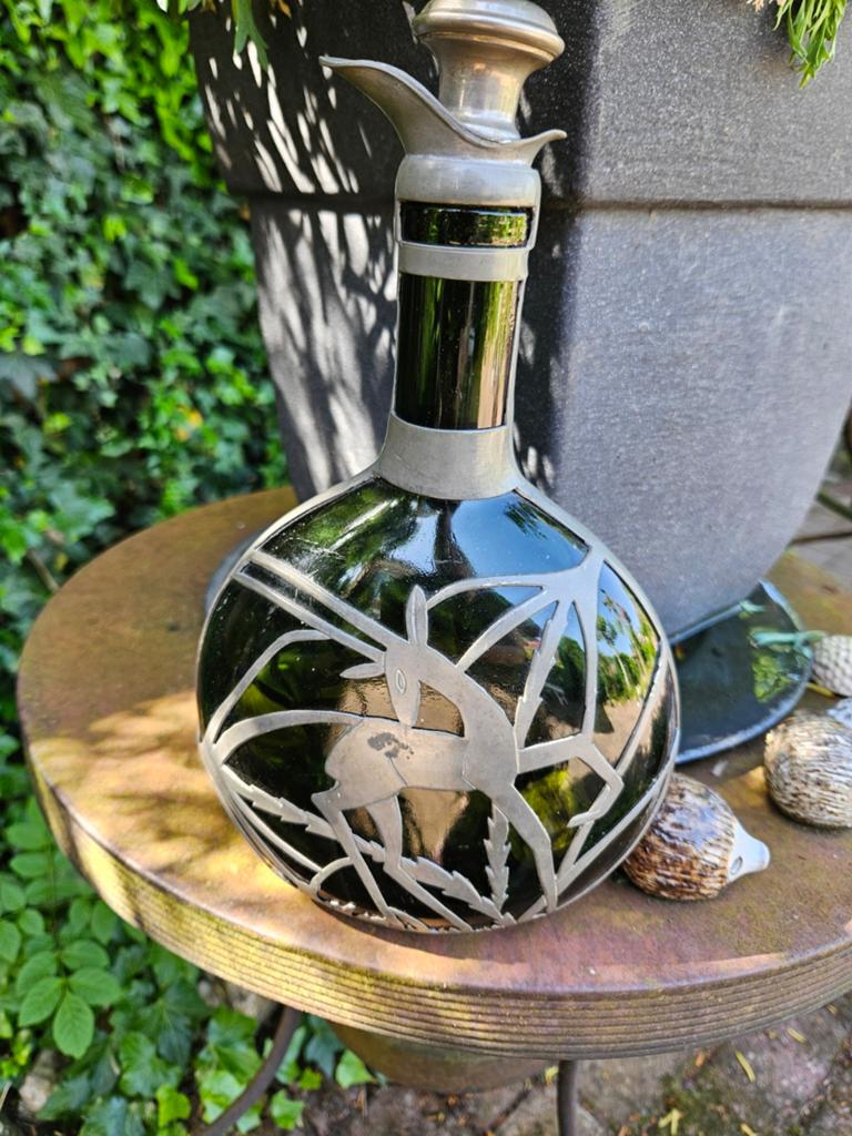 Antieke Art Deco Black Forest karaf, Antiek en Kunst, Ophalen of Verzenden