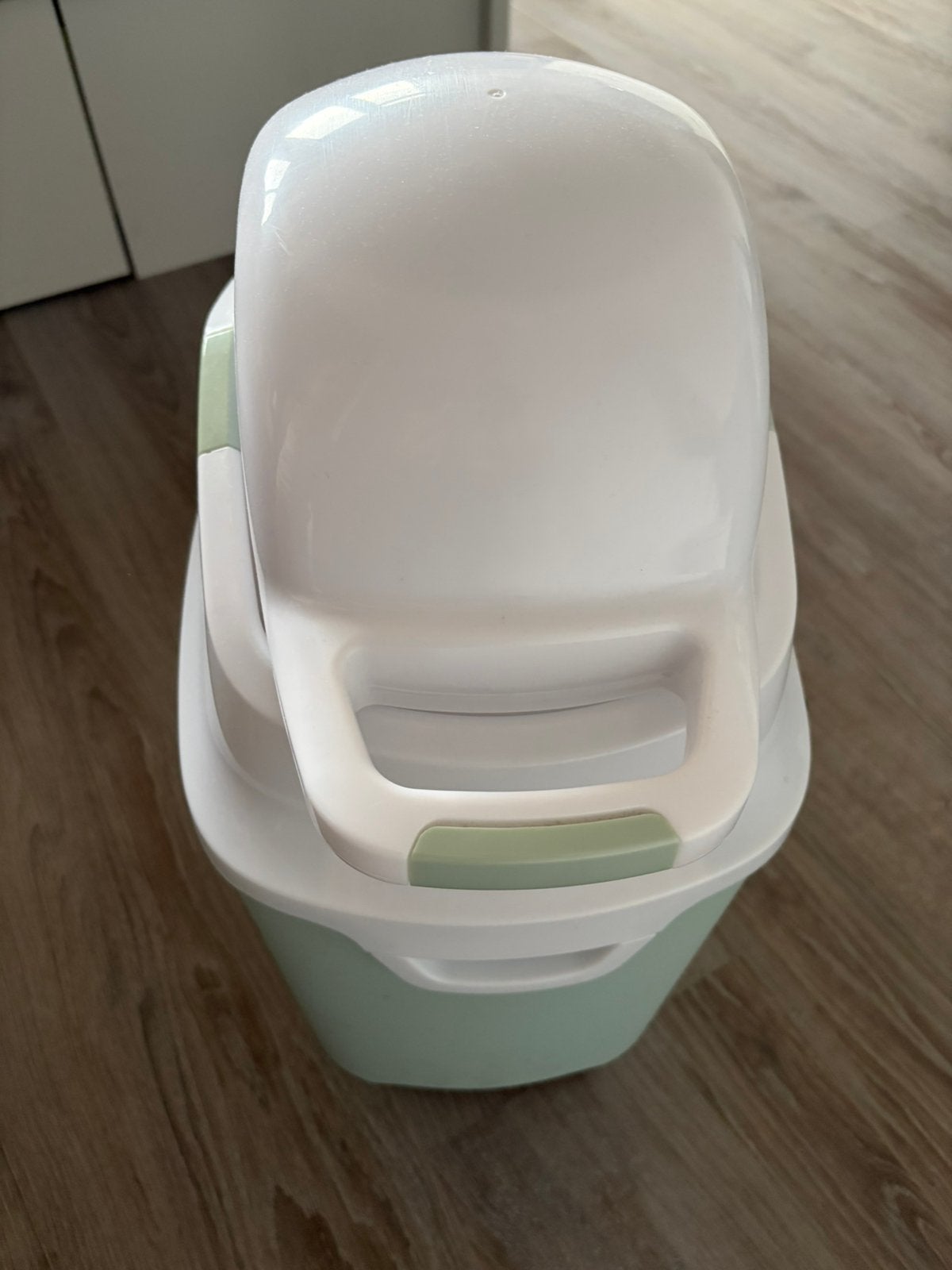 Diaper Champ luieremmer - Groen/Wit, Kinderen en Baby's, Ophalen, Zo goed als nieuw