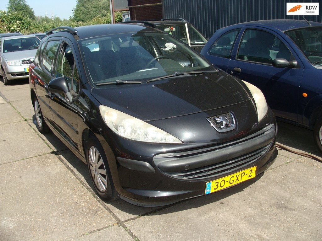 Peugeot 207 SW 1.4 VTi X-line airco elek pak nap apk, Gebruikt, Zwart, Origineel Nederlands, Handgeschakeld