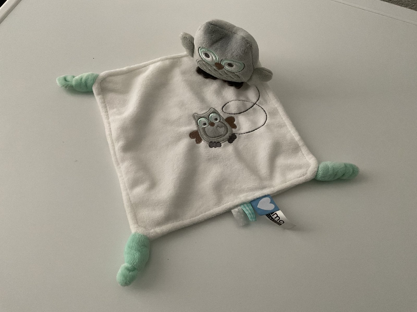 Knuffeldoekje uil. Nieuw., Overige merken, Overige karakters, Grijs, Nieuw