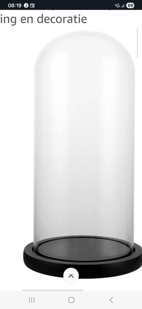 Gezocht: glazen of kunststof stolp hoogte 60-65 cm, Ophalen of Verzenden