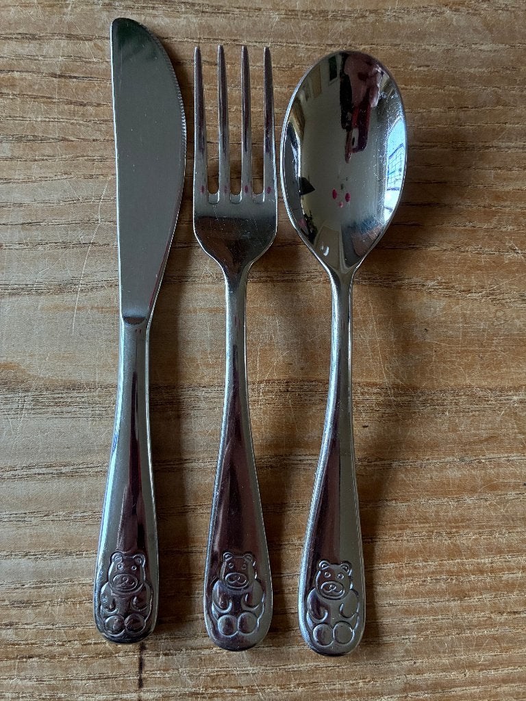 Kinderbestek Vivo Villeroy & Boch - mes vork lepel - beer, Kinderbestek, Bestekset, Vivo, Ophalen of Verzenden