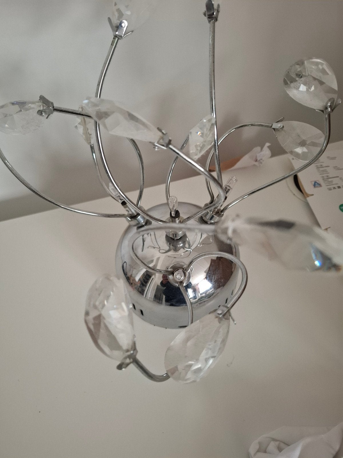 Moderne Plafondlamp met Kristallen Decoratie, Ophalen of Verzenden, Gebruikt, G9