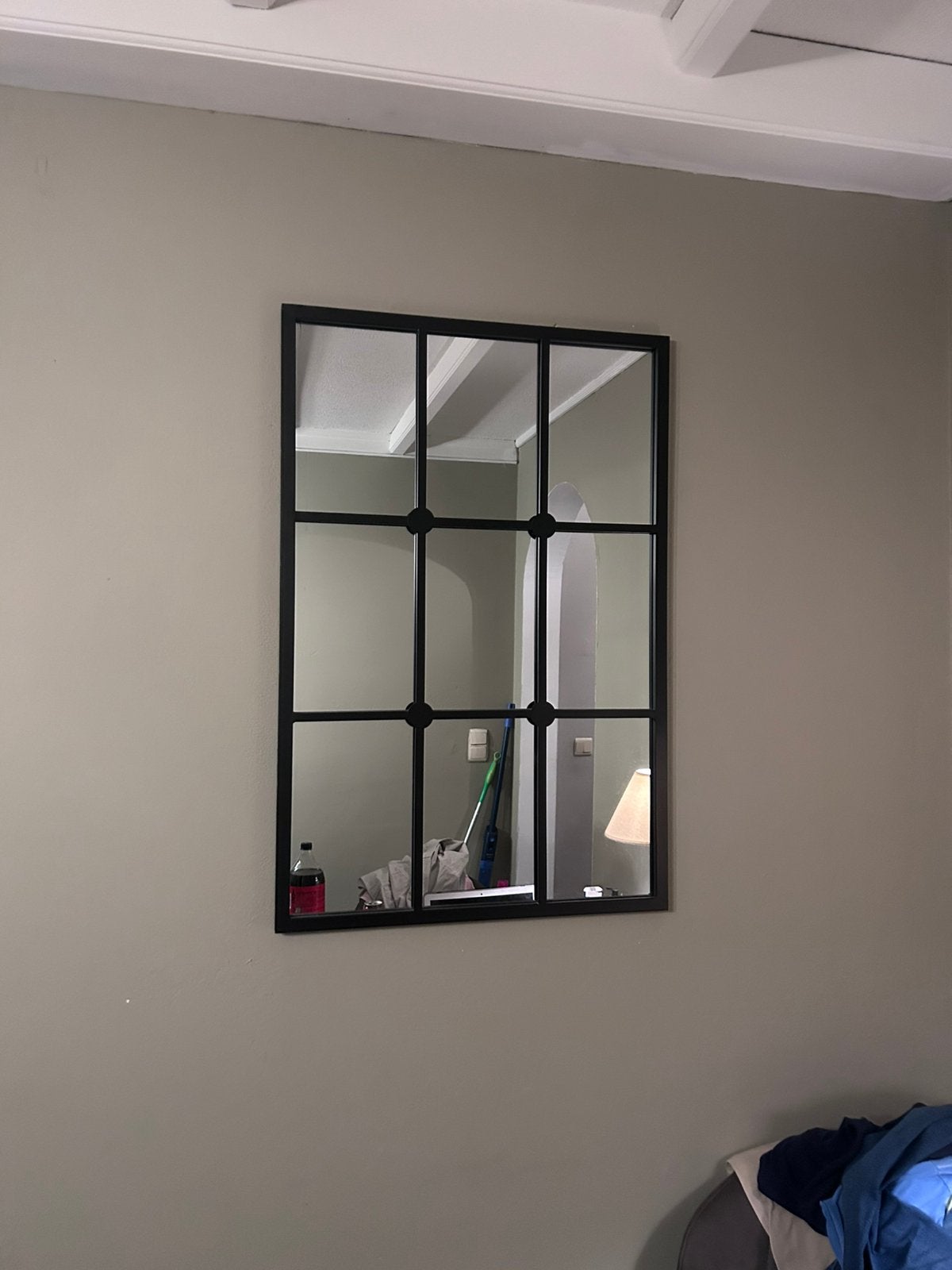 Leuke spiegel ( zwart ), Ophalen, Minder dan 50 cm, Zo goed als nieuw, Minder dan 100 cm