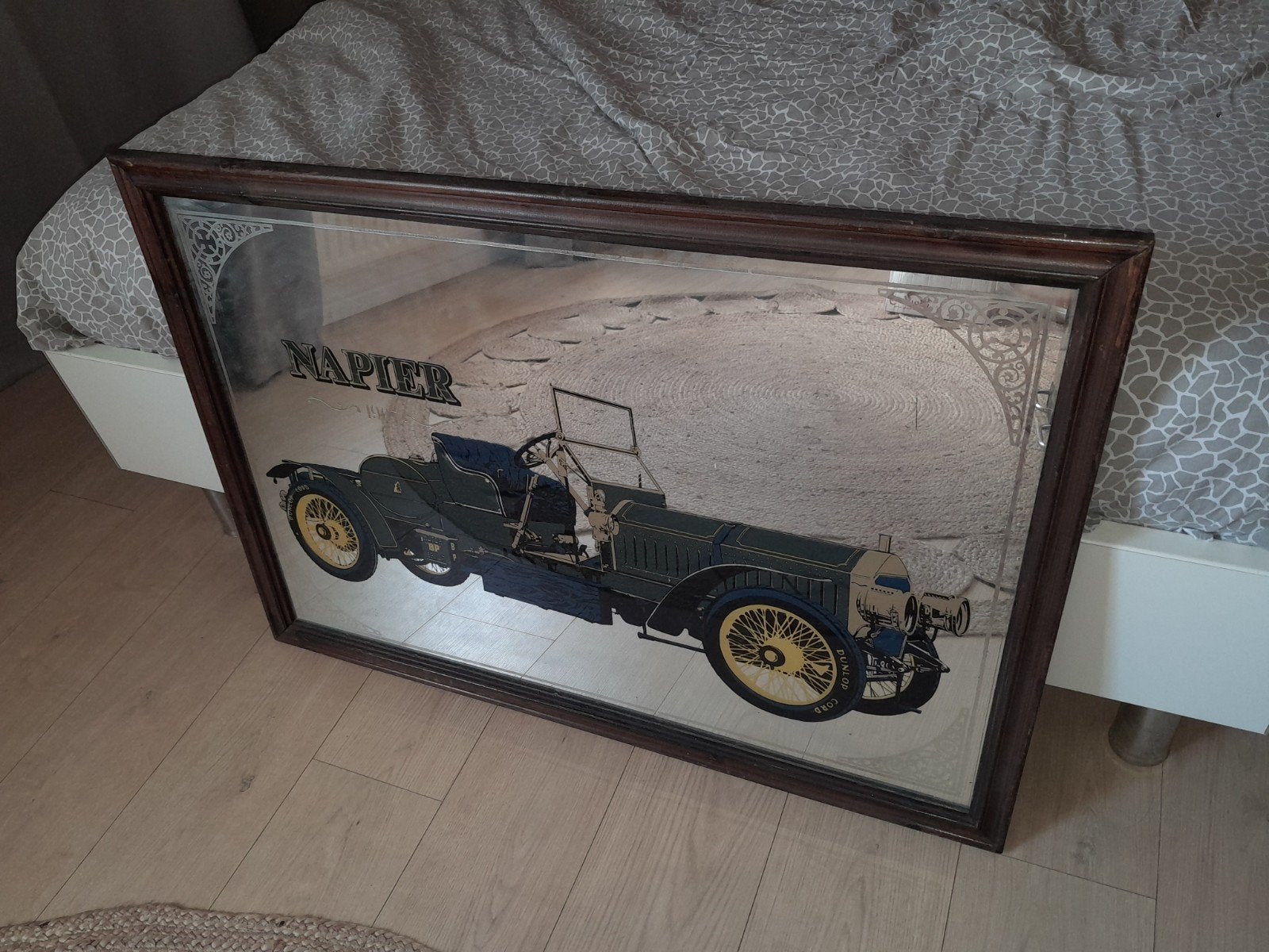 Grote vintage spiegel, Ophalen, Zo goed als nieuw, Auto's