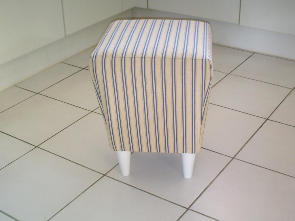 Krukje QUADRO - stof blauwe stripes - 707 wit. NIEUW !!, Ophalen of Verzenden, Nieuw, Overige materialen