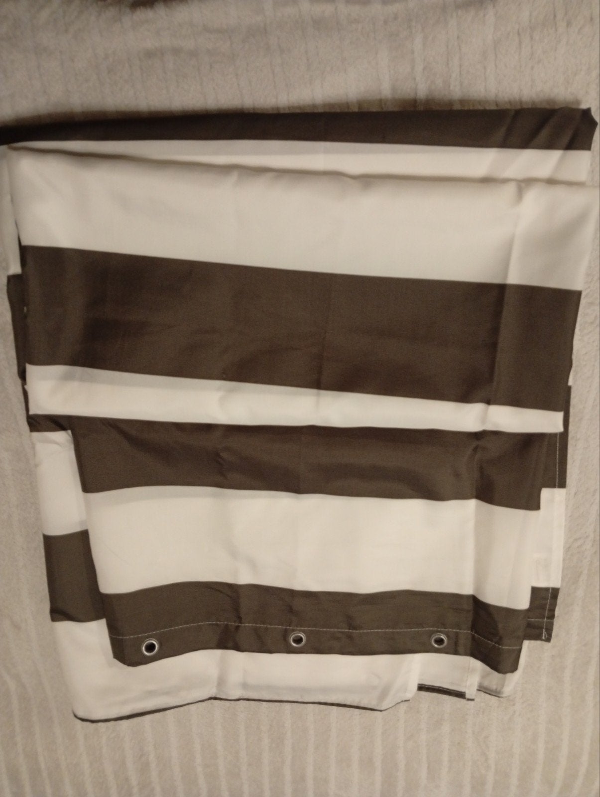 Douchegordijn gestreept bruin/wit 196x176 cm, Ophalen of Verzenden, Nieuw, Bruin, Overige typen