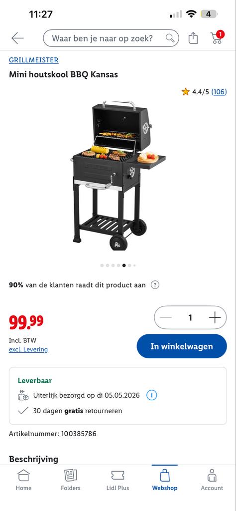 GRILLMEISTER Mini Houtskool BBQ, Ophalen of Verzenden, Nieuw, Met accessoires