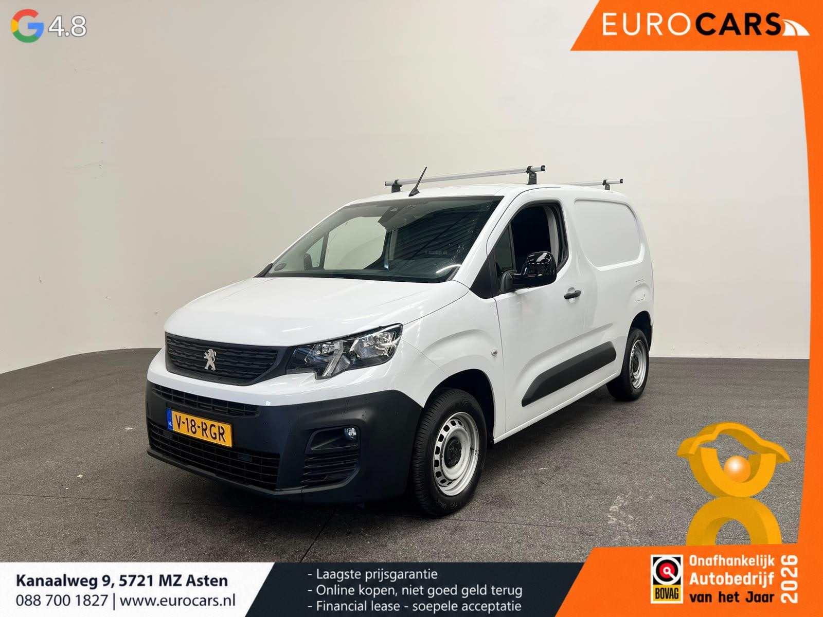 Peugeot Partner 1.5 BlueHDI Premium Navigatie Apple CarPlay, Voorwielaandrijving, 1350 kg, Gebruikt, Euro 6