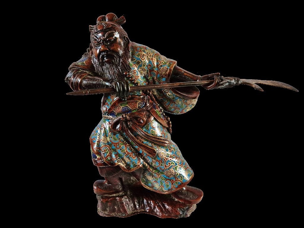 Een schitterende bronzen 19e eeuwse voorstelling van Guan Yu, Ophalen of Verzenden, Gebruikt, Overige typen