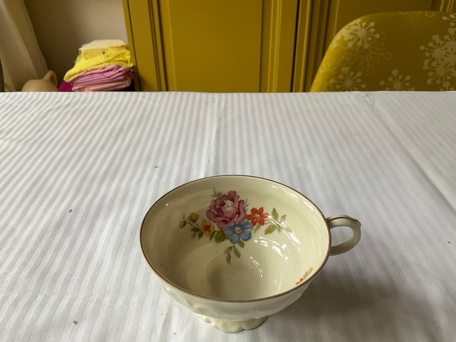 Vintage Edelstein Bavaria Theekopje met bloemmotief, Ophalen of Verzenden
