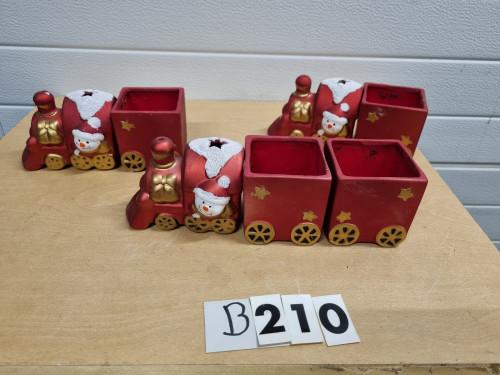 B210 kerst bloempotjes trein, Diversen, Kerst, Ophalen of Verzenden, 'T Olde Gre-j, Info@toldegrej.nl, Endepoelstraat 20f Didam