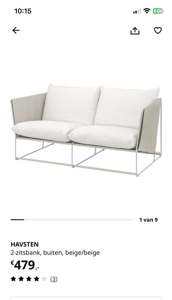 Havsten Tuinbank en fauteuil ikea, Tuin en Terras, Ophalen, Zo goed als nieuw