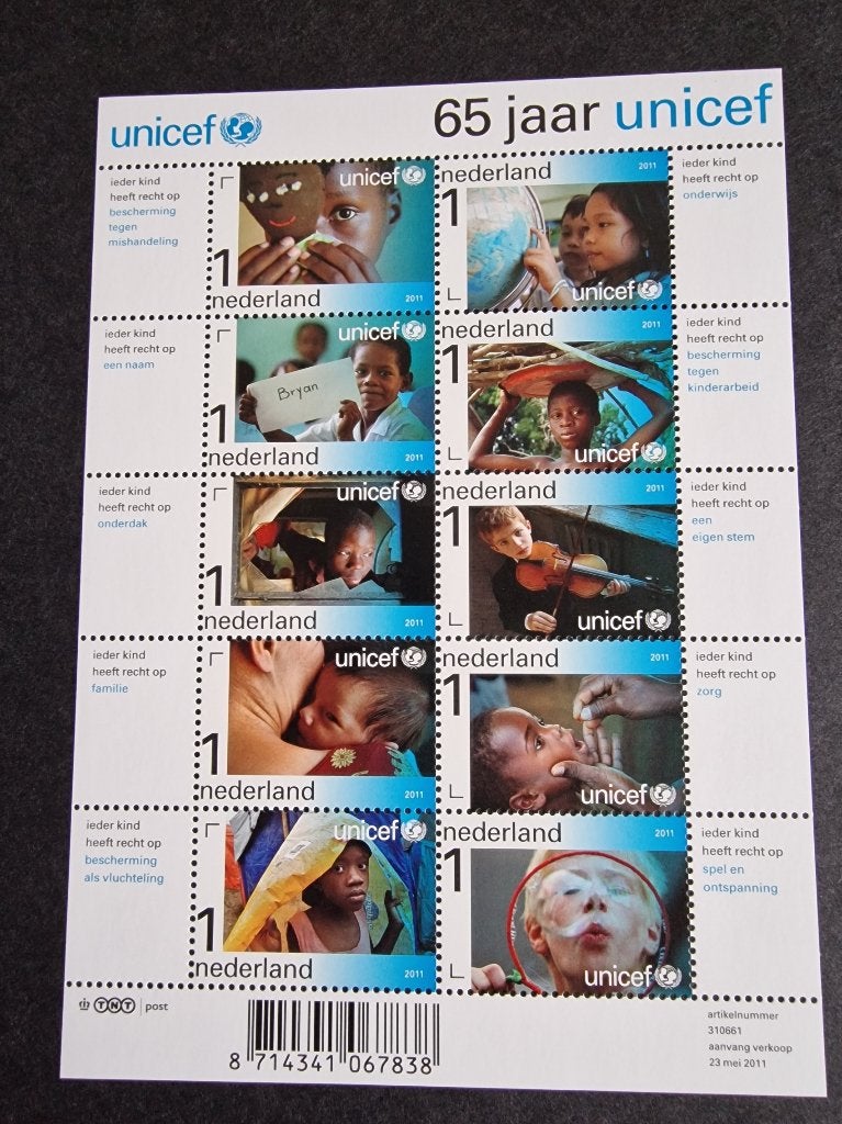 2011 Vel V2823-2832 Unicef 65 jaar. Postfris., Ophalen of Verzenden, Na 1940, Postfris