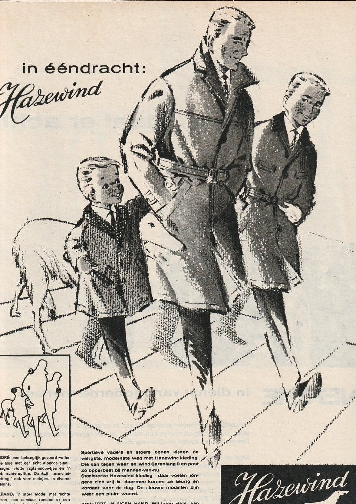 retro reclame 1962 Hazewind jongensmode in eendracht, Verzenden, Overige typen