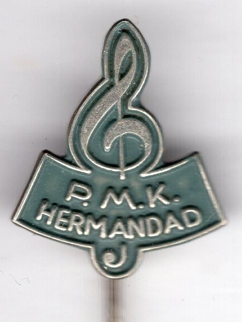 P.M.K. Hermandad lichtgroen zilverkl muziek speldje ( W_124), Verzenden, Zo goed als nieuw, Merk, Speldje of Pin