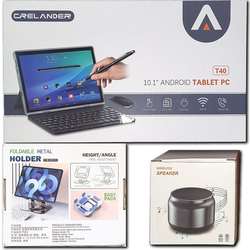 Crelander T40 Nieuw! 10,1inch/12GB/512GB (+ veel extra's!), Computers en Software, Android Tablets, 10 inch, Nieuw, Ophalen of Verzenden