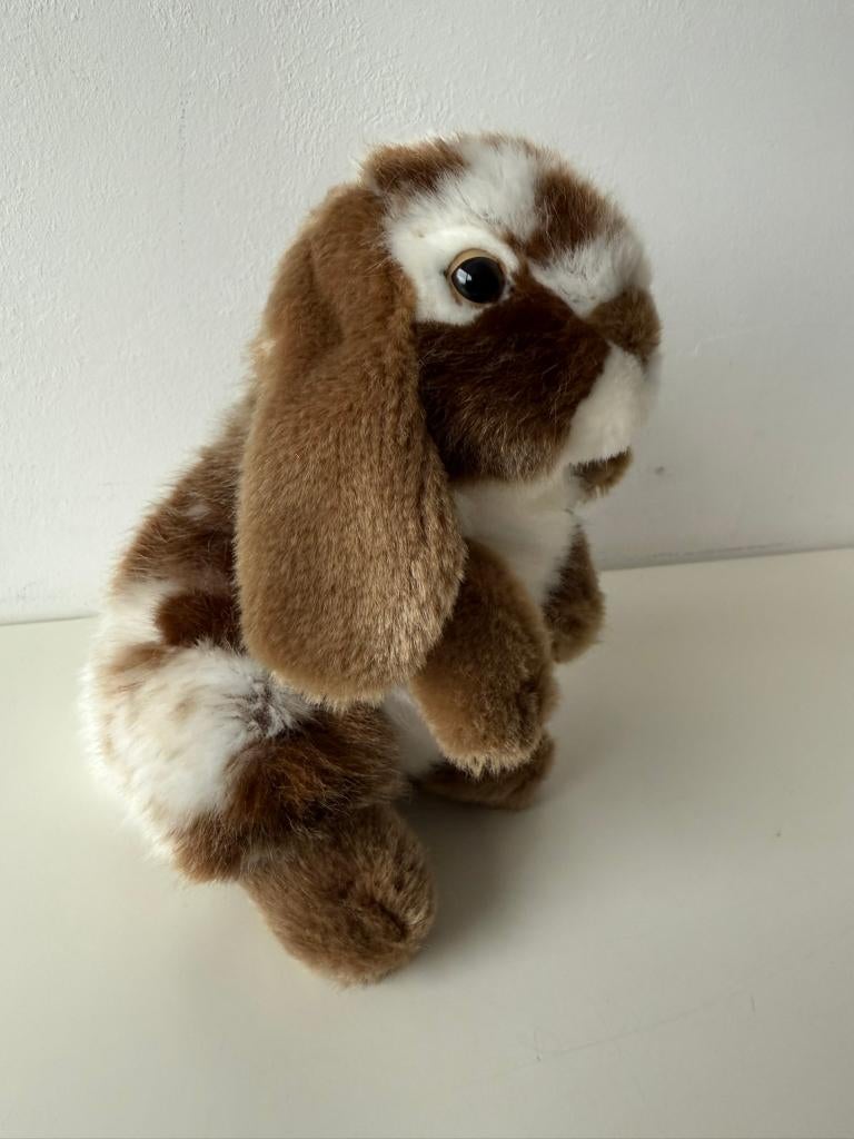 Knuffel konijn hangoor, bruin 20 cm / Simba Toys / Nicotoy, Overige karakters, Konijn, Ophalen of Verzenden, Zo goed als nieuw
