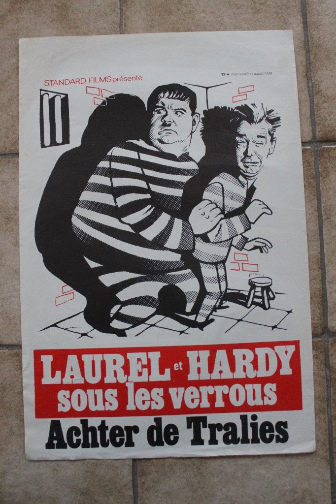 filmaffiche Laurel And Hardy Pardon Us filmposter, Rechthoekig Staand, Ophalen of Verzenden, Zo goed als nieuw, A1 t/m A3