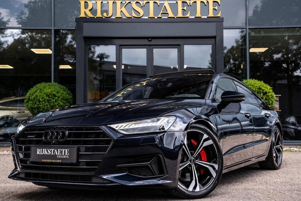 Audi A7 Sportback 50 TFSIe Quattro S-Line|PANO|MATRIX|360°, Auto's, Audi, Gebruikt, Euro 6, 4 cilinders, Blauw