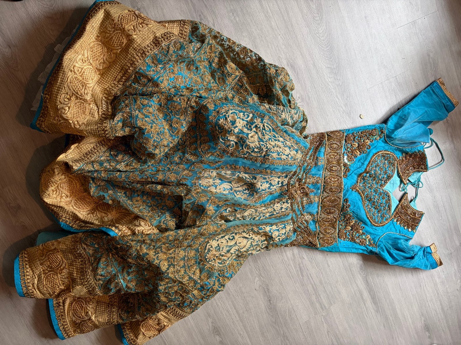 Prachtige Indiase jurk/Anarkali - Maat 40, Maat 38/40 (M), Overige typen, Blauw, Ophalen of Verzenden