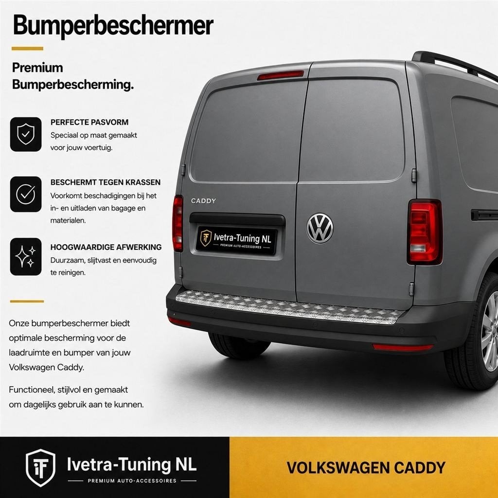 Volkswagen Caddy Luxe Bumperbeschermer Aluminium, Verzenden, Ivetra-Tuning NL, Info@ivetra-tuning.nl | www.ivetra-tuning.nl, Huissen