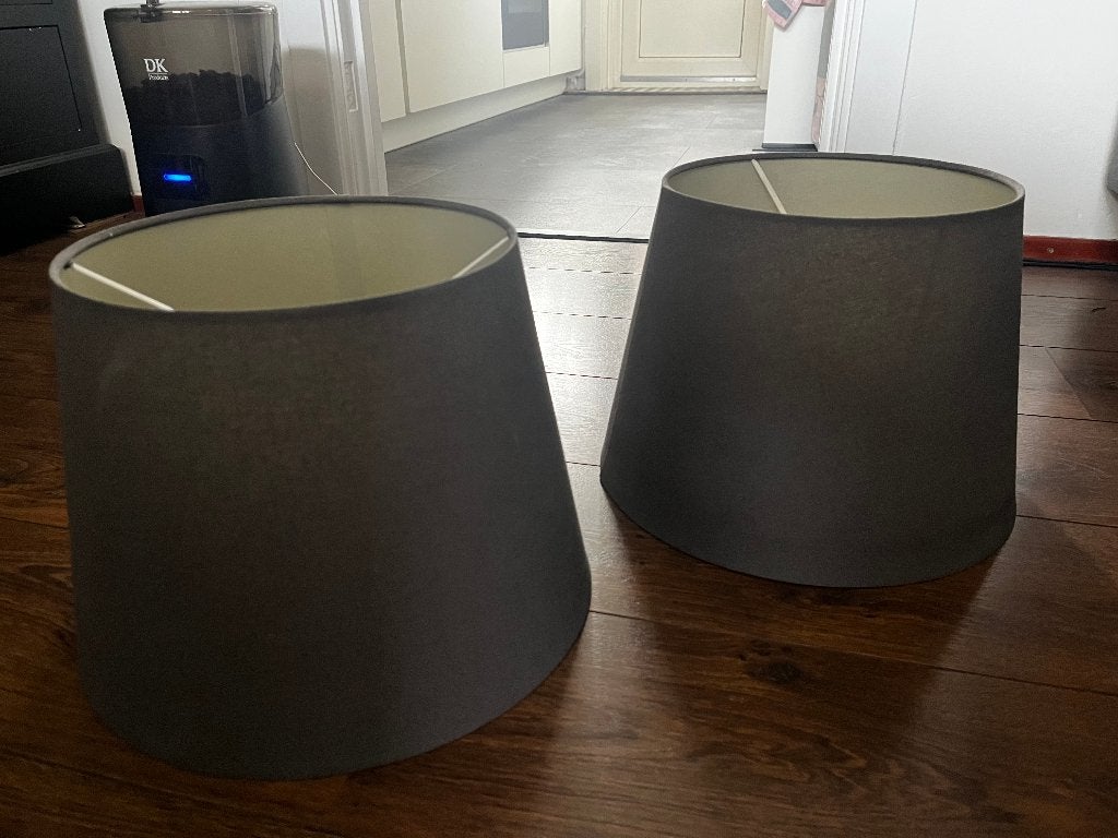 IKEA lampenkap 'Skottorp' 2 stuks, Gebruikt, Rond, Grijs, Kunststof